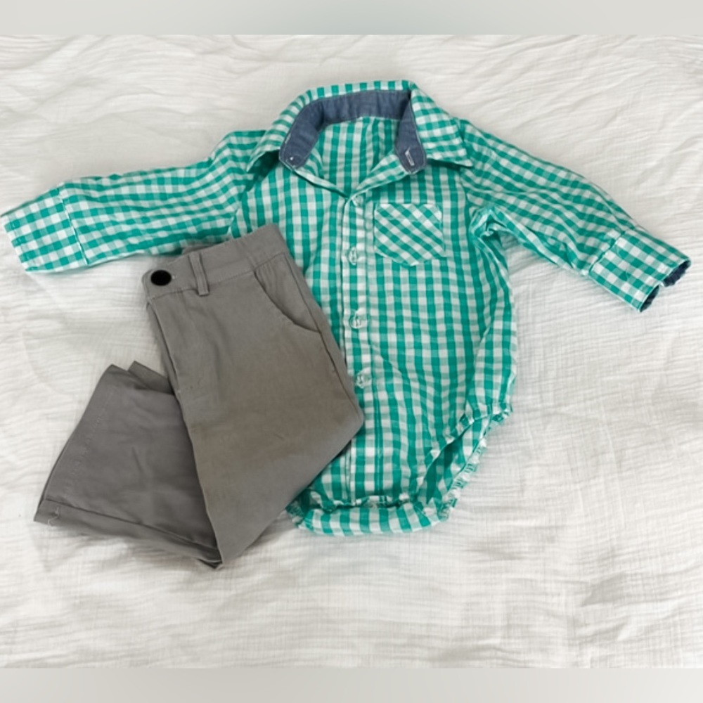Dress Shirt and Pants Set | PatPat | 12 Months